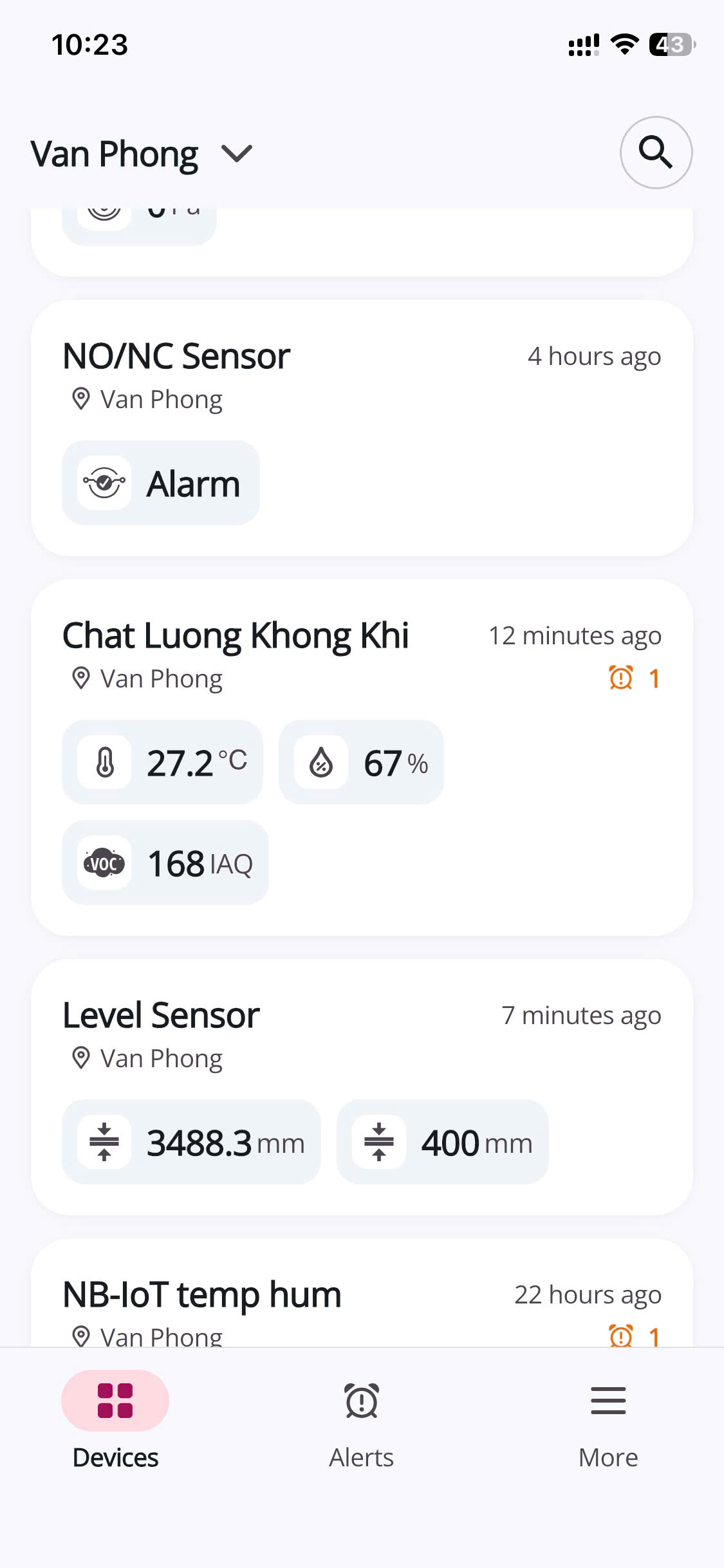xem mức nước bể ngầm trên điện thoại