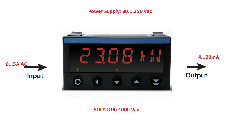 Bộ transducer 0-5A ra 4-20mA có hiển thị CH SÉC