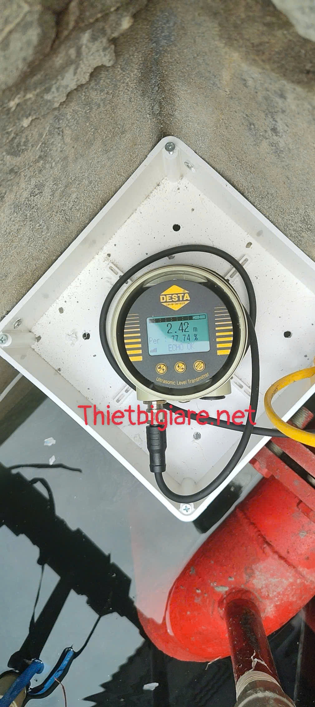 cảm biến siêu âm đo mức nước bể pccc