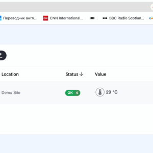 sử dụng trình duyệt web để xem nhiệt độ phòng server