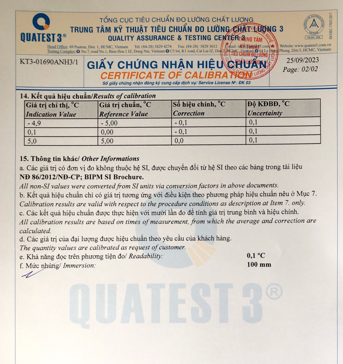 giấy hiệu chuẩn cảm biến efento của trung tâm 3