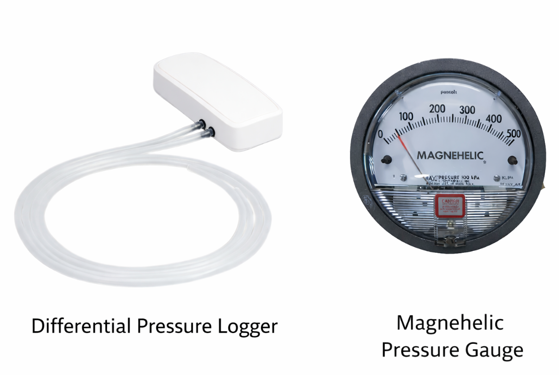 so sánh đồng hồ chênh áp cơ và data logger efento
