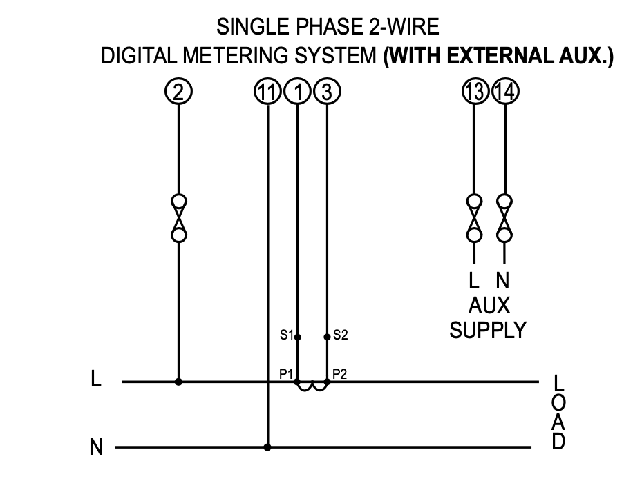 Sơ đồ đấu dây khi sử dụng điện 1 pha (1p2w)