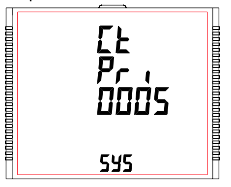 cài đặt dòng điện sơ cấp của biến dòng