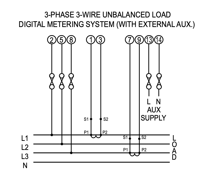 sơ đồ đấu dây trong điện 3 pha không sử dụng dây trung tính (3p3w)